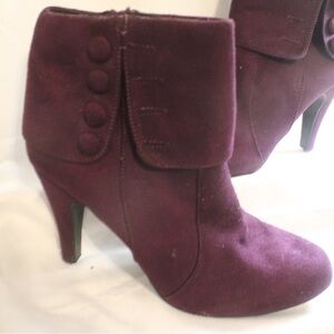 Forever Size 8 Purple Suede Ankle Boots NEW